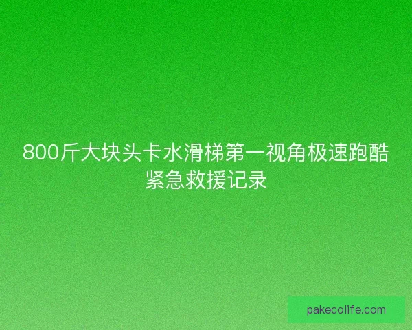 800斤大块头卡水滑梯第一视角极速跑酷紧急救援记录 800斤大块头卡水滑梯第一视角极速跑酷紧急救援记录