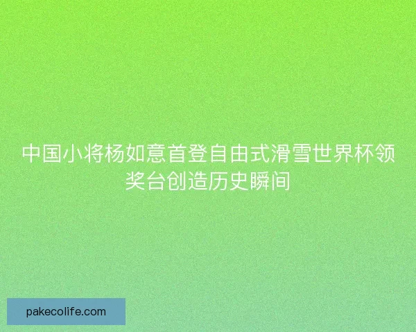 中国小将杨如意首登自由式滑雪世界杯领奖台创造历史瞬间