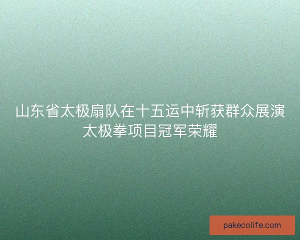山东省太极扇队在十五运中斩获群众展演太极拳项目冠军荣耀